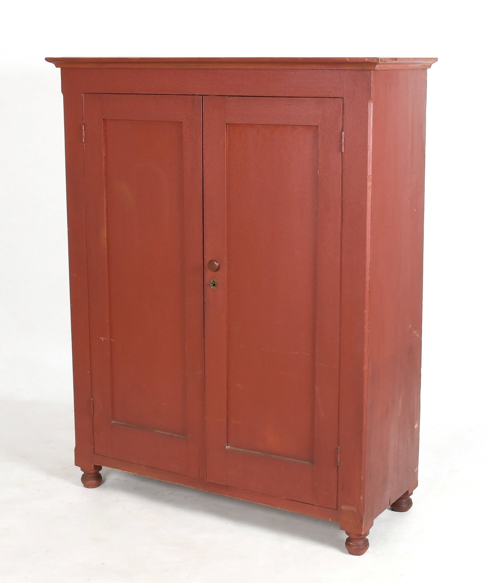 A Pennsylvania Red-Painted Poplar Two-Door Cupboard, c. 1830-1840 (1 of 10)