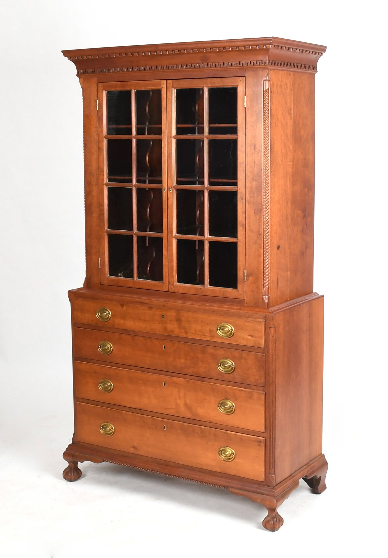 A Connecticut Chippendale Cherrywood Bookcase Cupboard, c. 1790 (1 of 11)