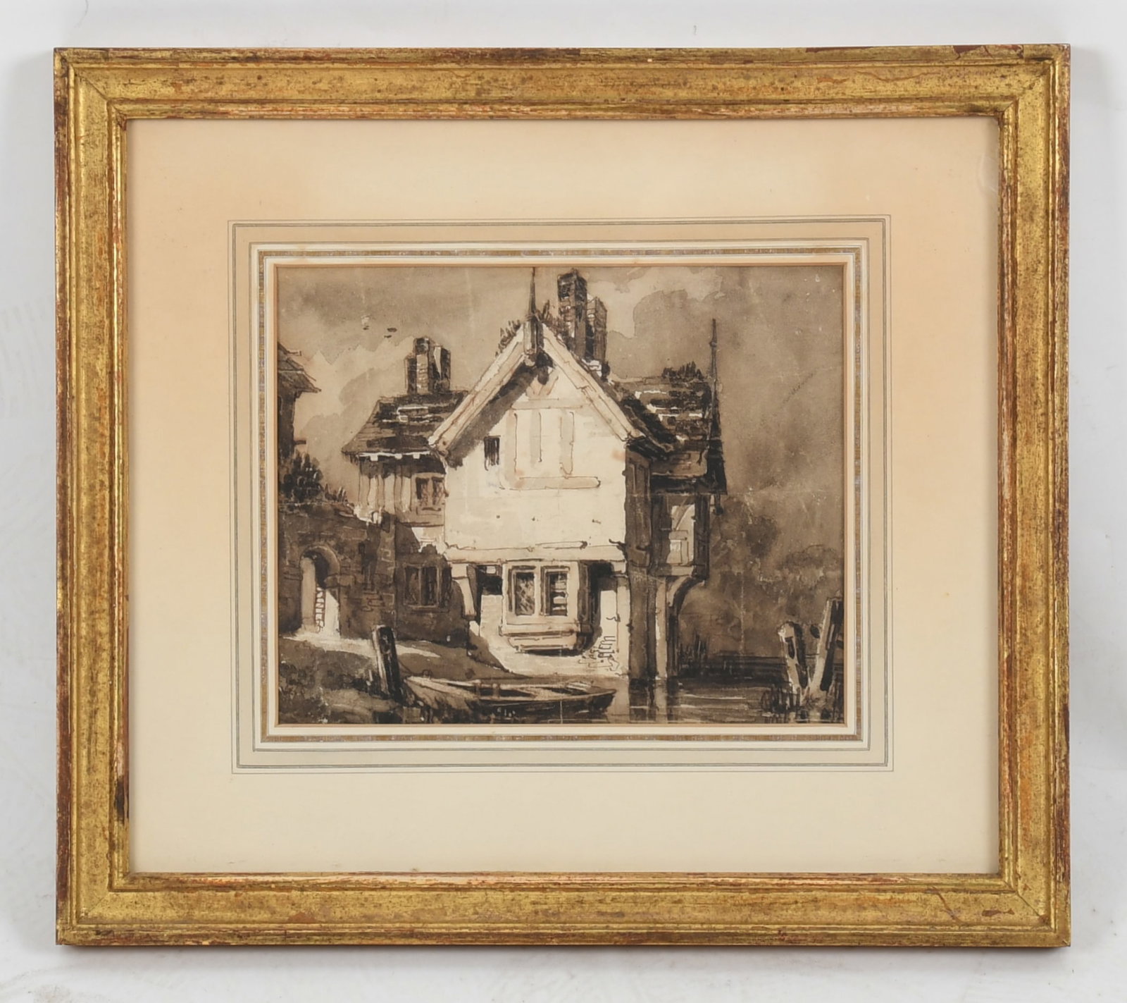 David Cox (English, 1783-1859), O.W.C.S., Timbered Cottage on a Stream (1 of 6)