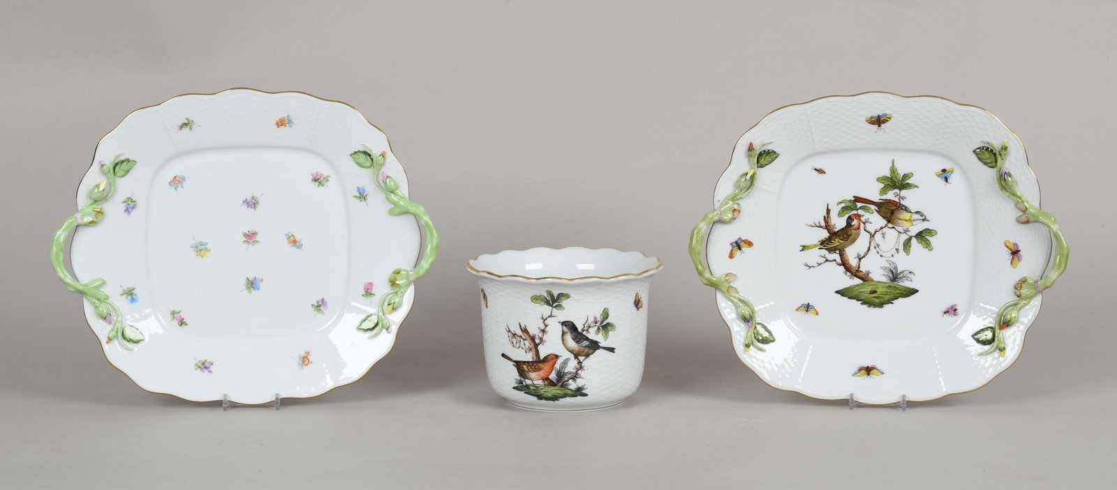 Herend, Three Pieces of Basket Weave Porcelain (1 of 10)