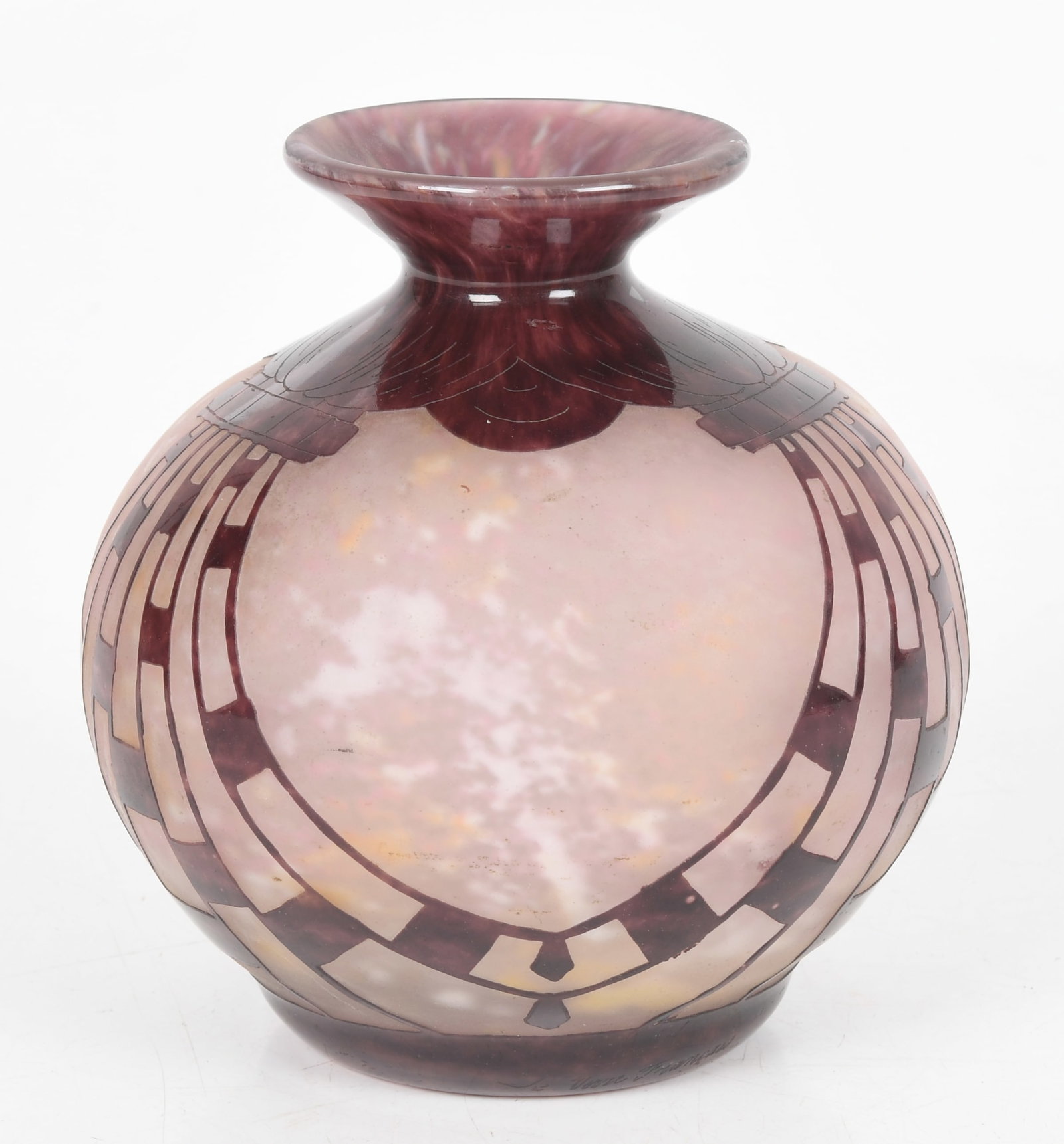 Charles Schneider Le Verre Francais Cameo Glass "Colliers" Vase, c. 1927 (1 of 6)