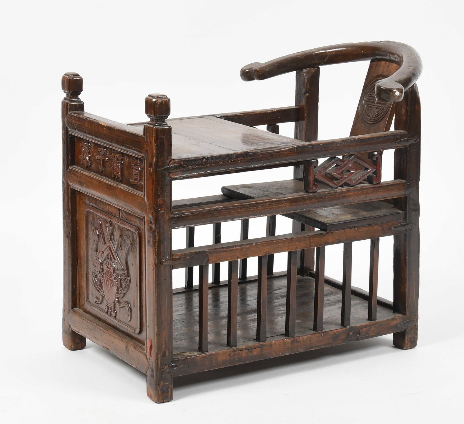 A Chinese Carved Elm Child's Desk, 19th Century (1 of 8)