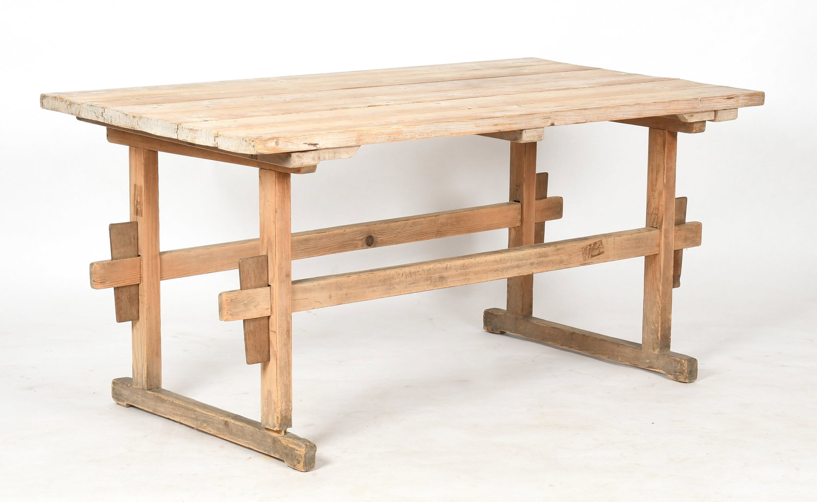 A Swedish Pine Trestle Table, 20th Century (1 of 9)