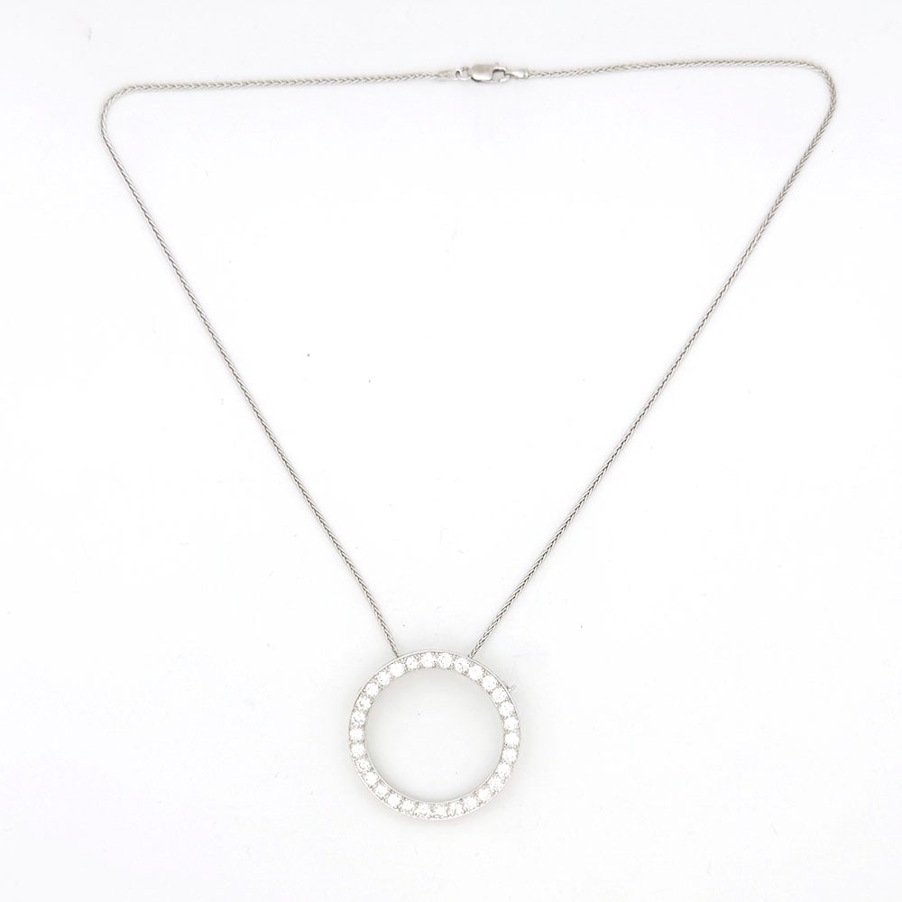 Platinum and 14K Gold 2.50ct Circle Necklace or Pin (1 of 5)