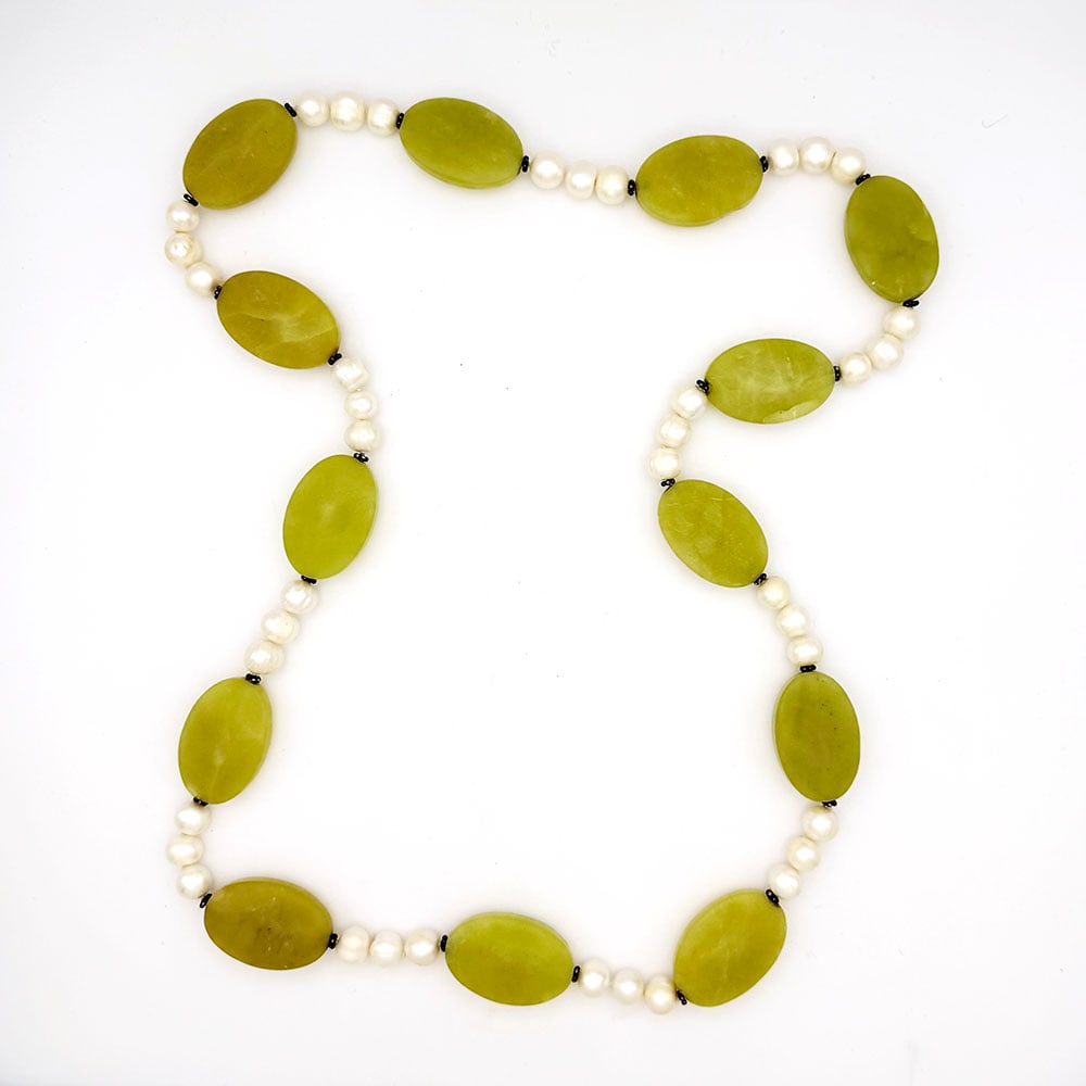 Four Beaded Necklaces Jade and Turquoise Beads (1 of 8)