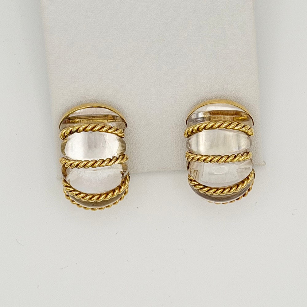 Seaman Schepps 18K Rock Crystal Shrimp Earrings (1 of 3)