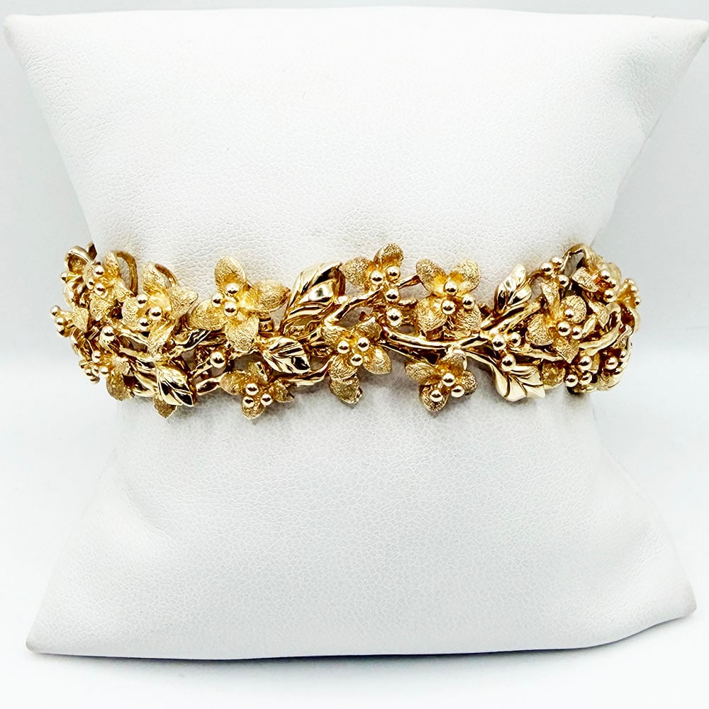 14K Yellow Gold Floral Bracelet (1 of 3)