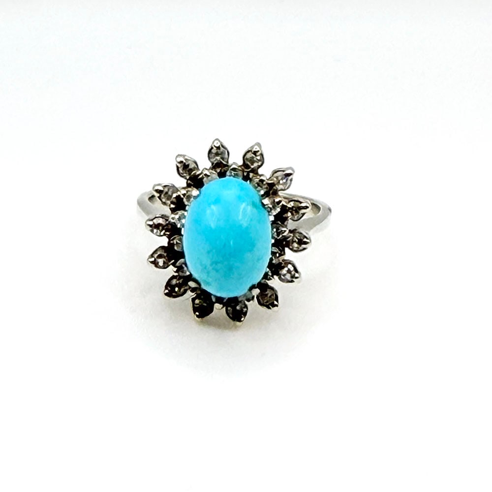 14K Turquoise and Diamond Ring (1 of 3)