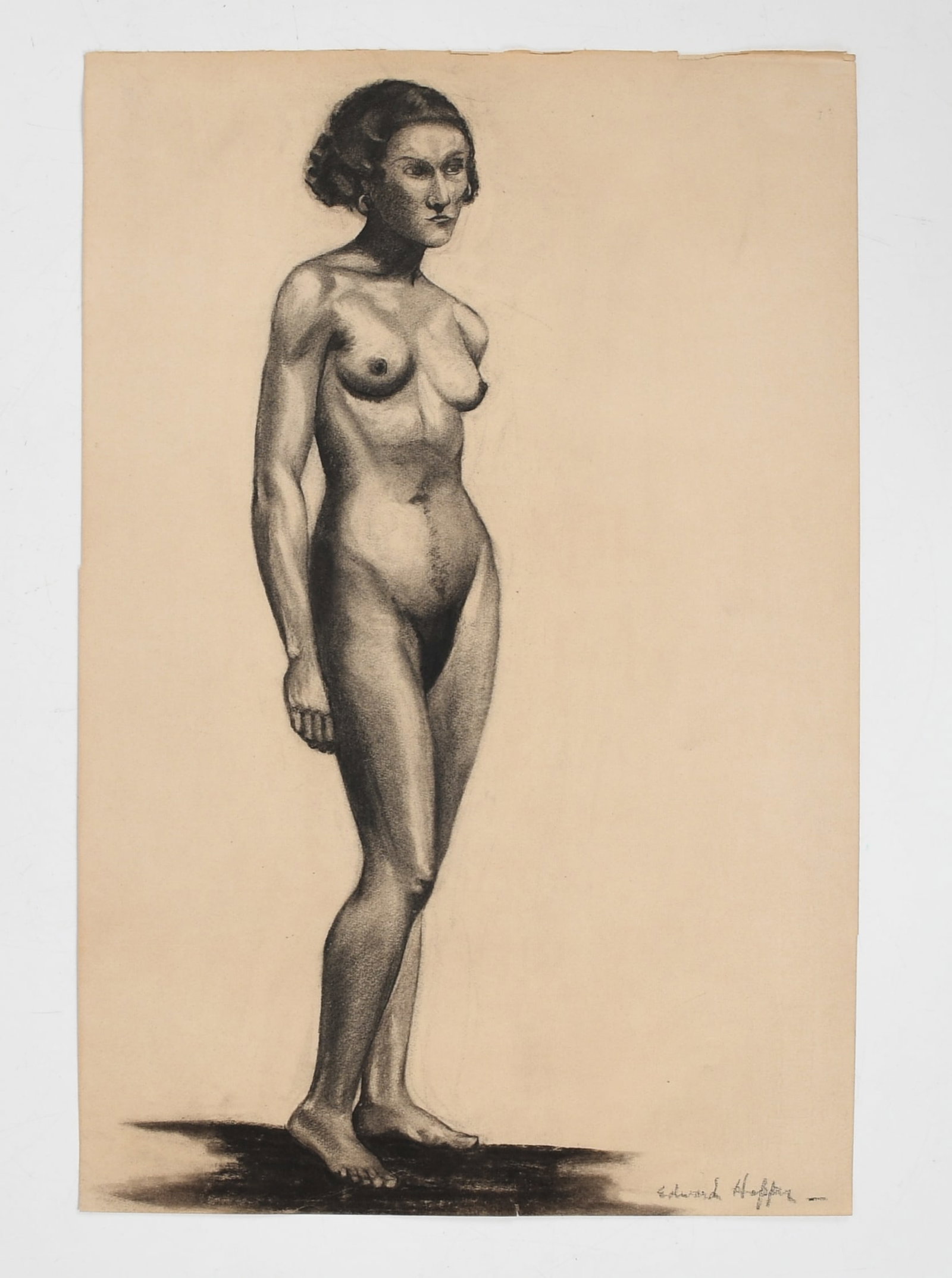 A Nude Sketch, 20th Century, Signed Edward Hopper (1 of 6)