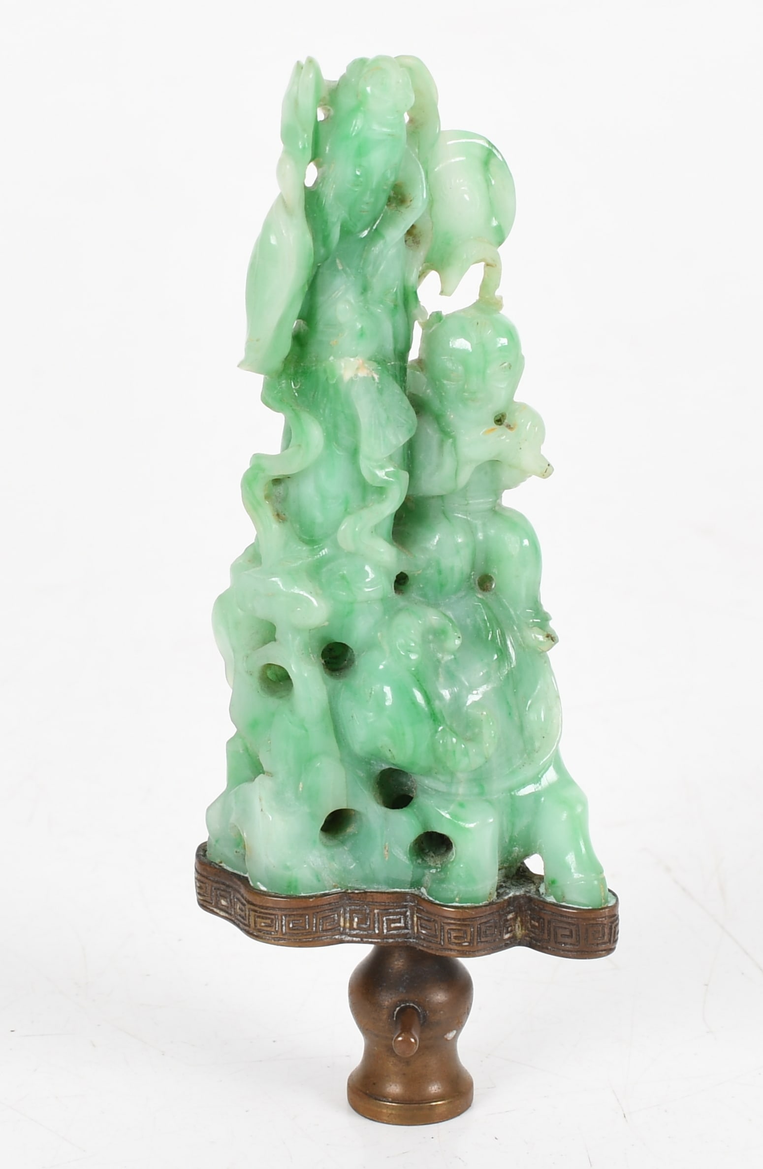 Three Chinese Jade Lamp Finials - 4