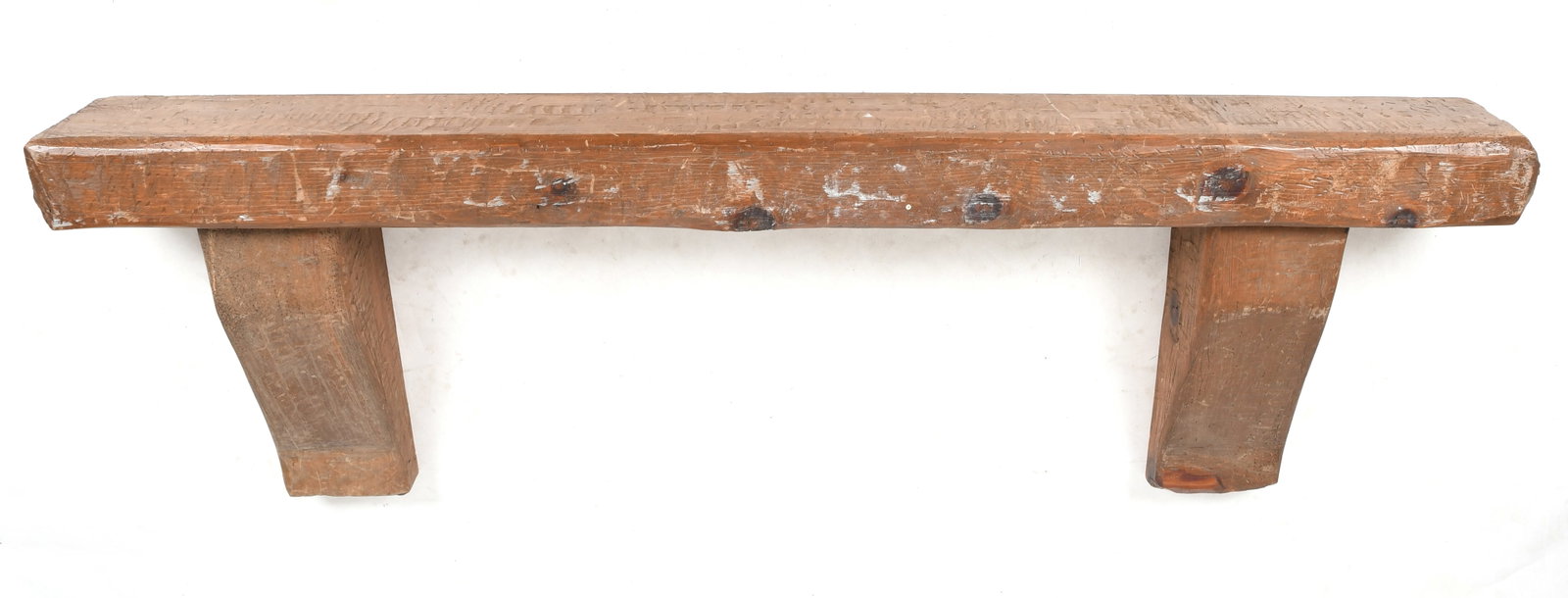 A Rough-Hewn Mantel Shelf, Ray Nadjinski, Buck's County, Pennsylvania, Late 20th Century (1 of 7)