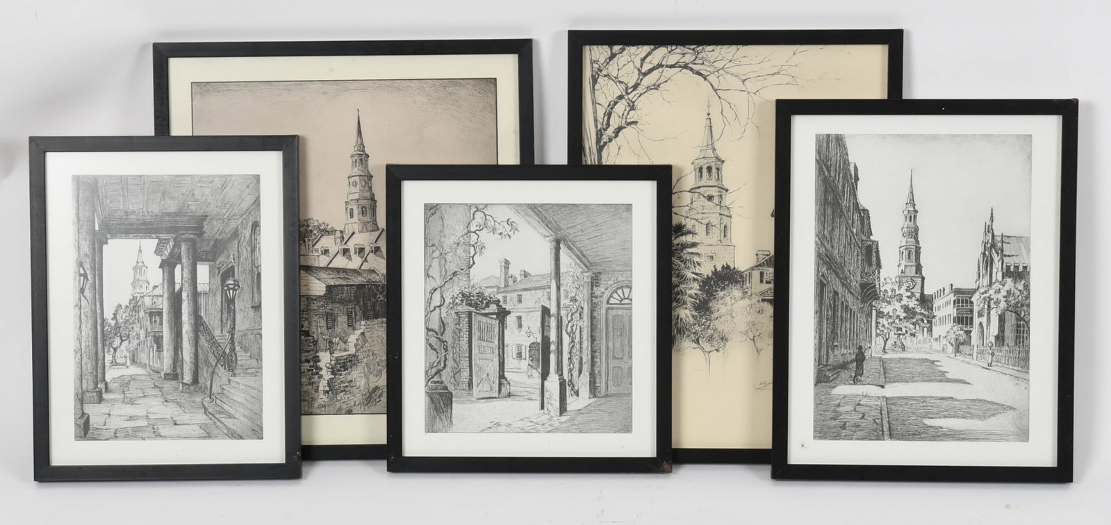 After Elizabeth O'Neill Verner (American, 1883-1979), Five Prints of Charleston: After Elizabeth O'Neill Verner (American, 1883-1979), Five Prints of Charleston All prints after the original lithographs, including "From the Rector's Plaza" and "Church