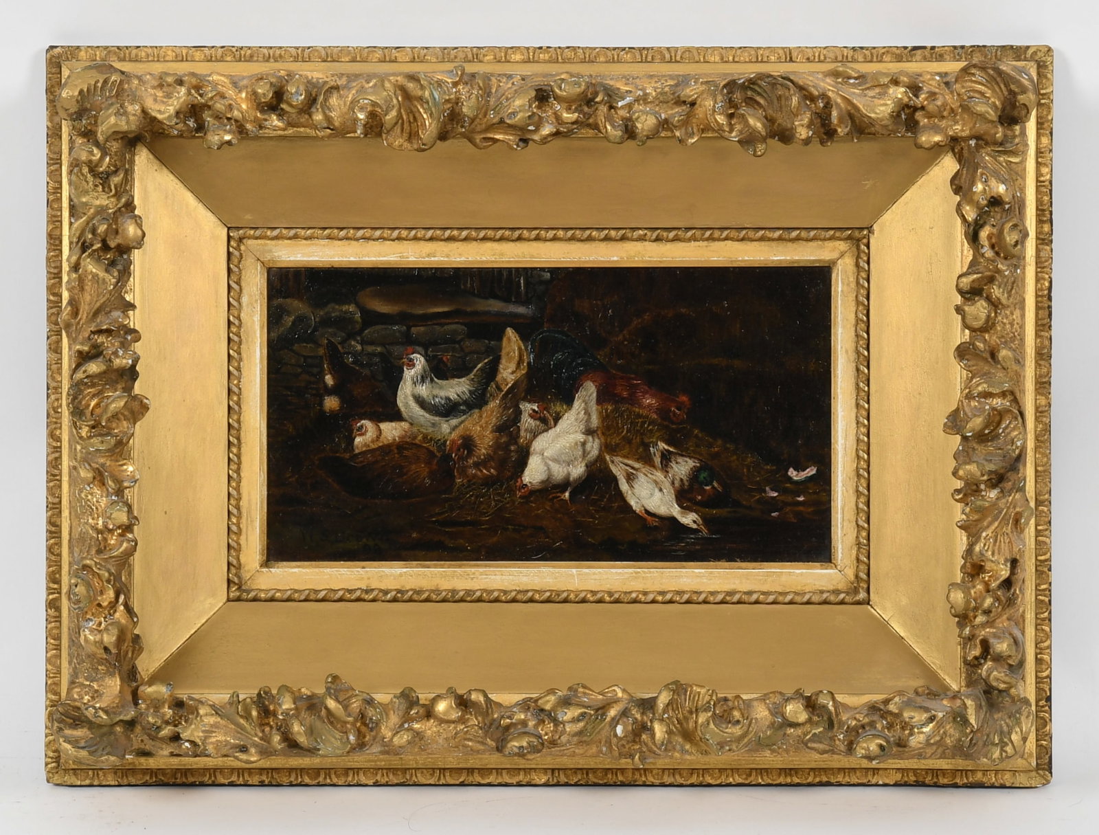 American School (19th c.) Farm Scene with Chickens (1 of 11)
