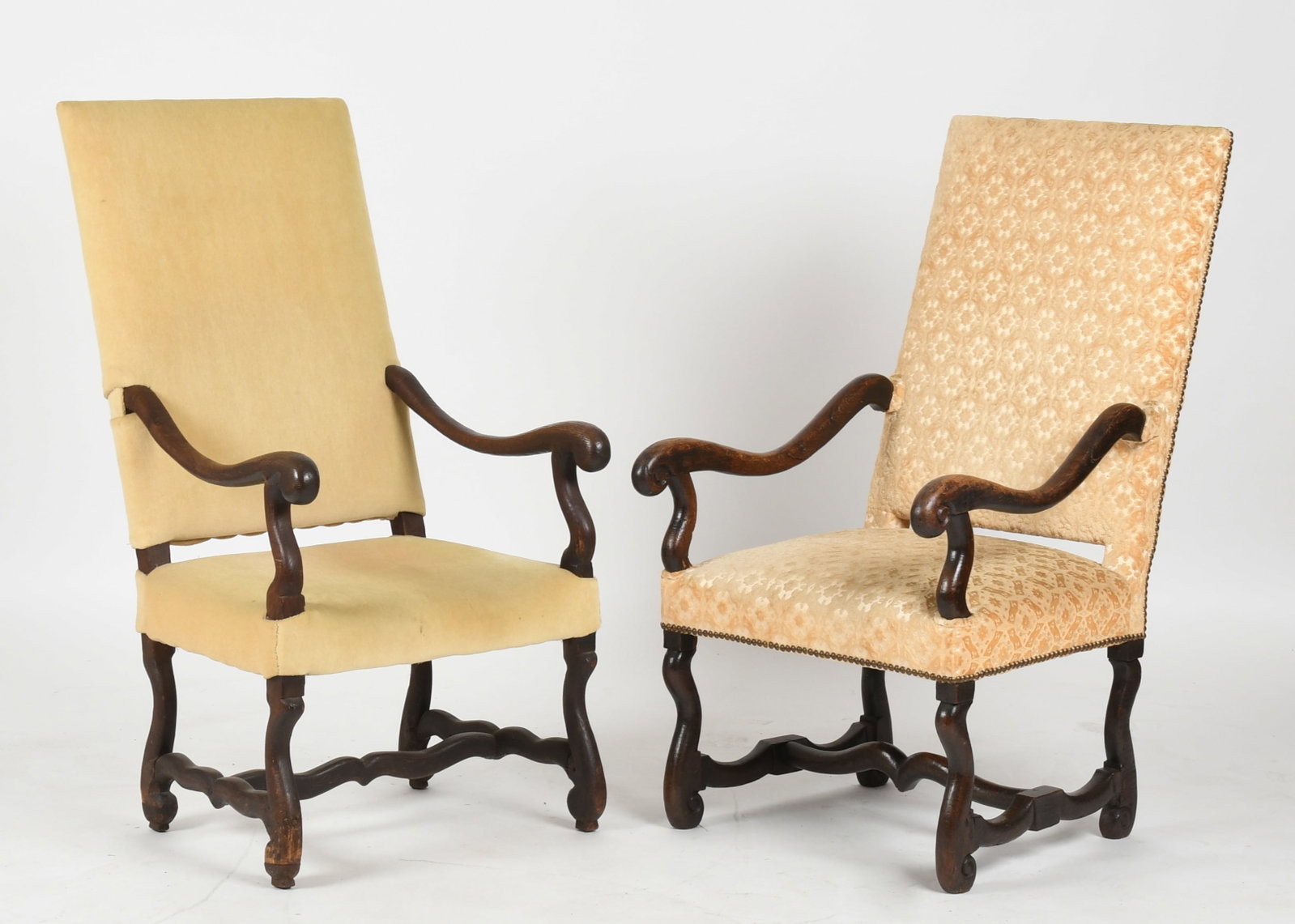 A Near Pair of Louis XIV Fruitwood Fauteuils, 18th Century and Later (1 of 12)