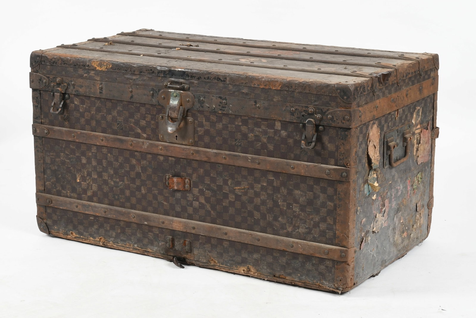A Louis Vuitton "Damier" Canvas Steamer Trunk, Late 19th Century (1 of 15)