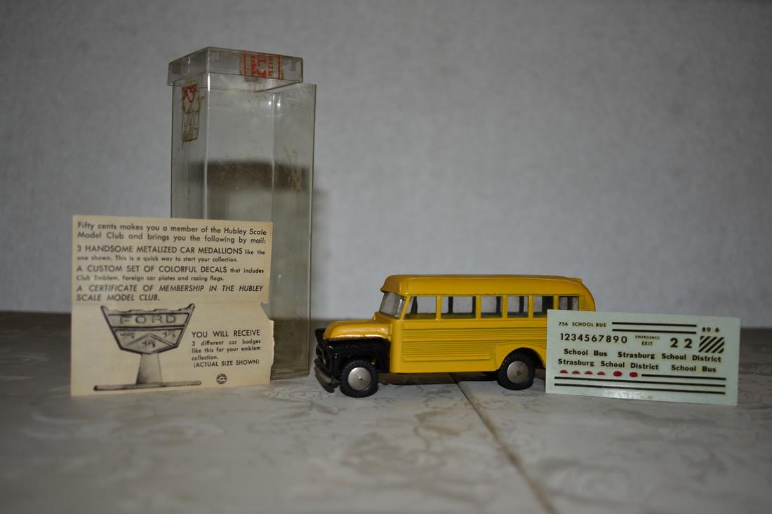 Hubley: Real Toys USA school bus with labels still in box