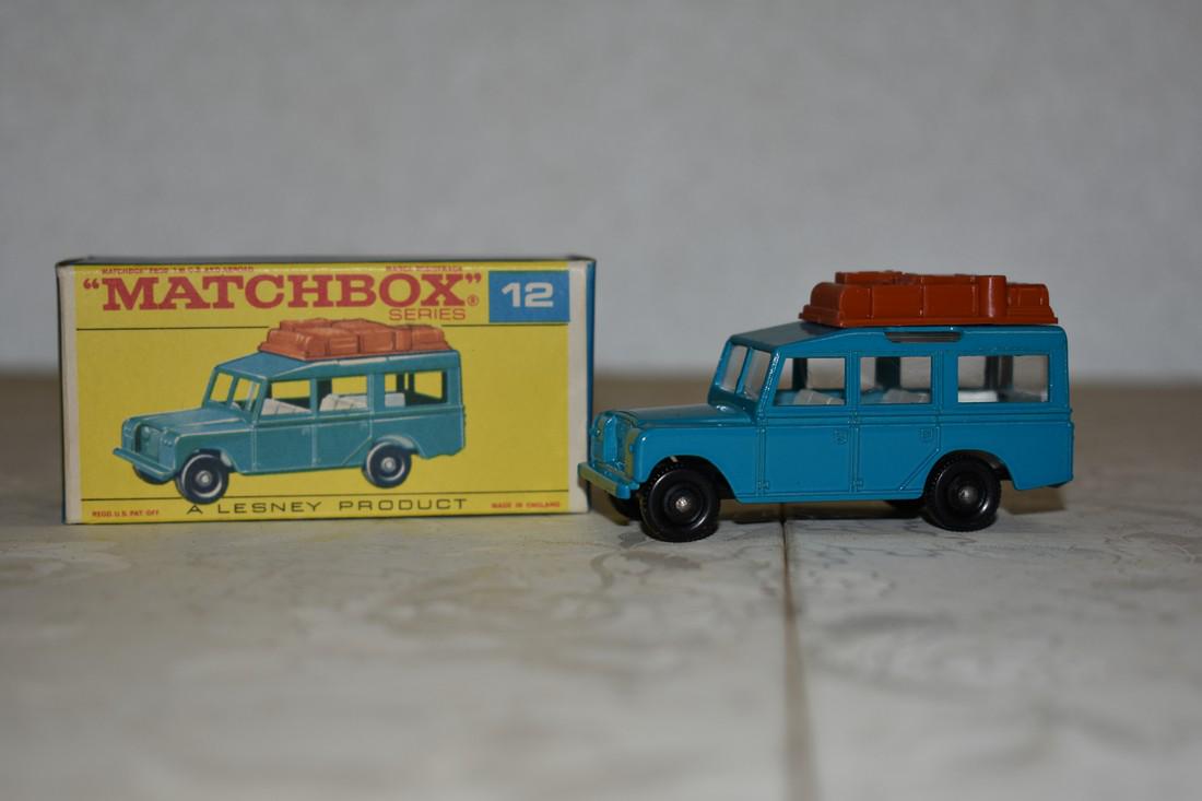 Matchbox: Lesney; Safari Land Rover; Teal orange and brown No. 12