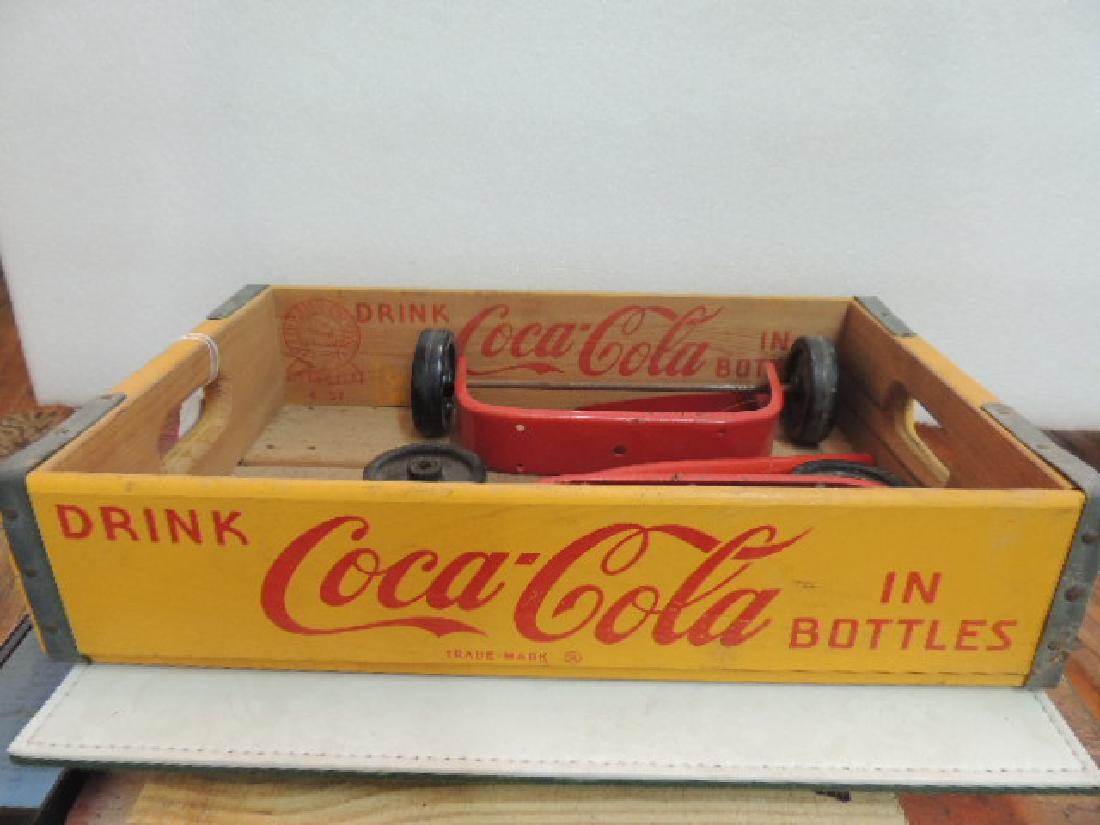coca cola: Coca Cola Wagon Crate; Marked 4-57; never been assembled; all original