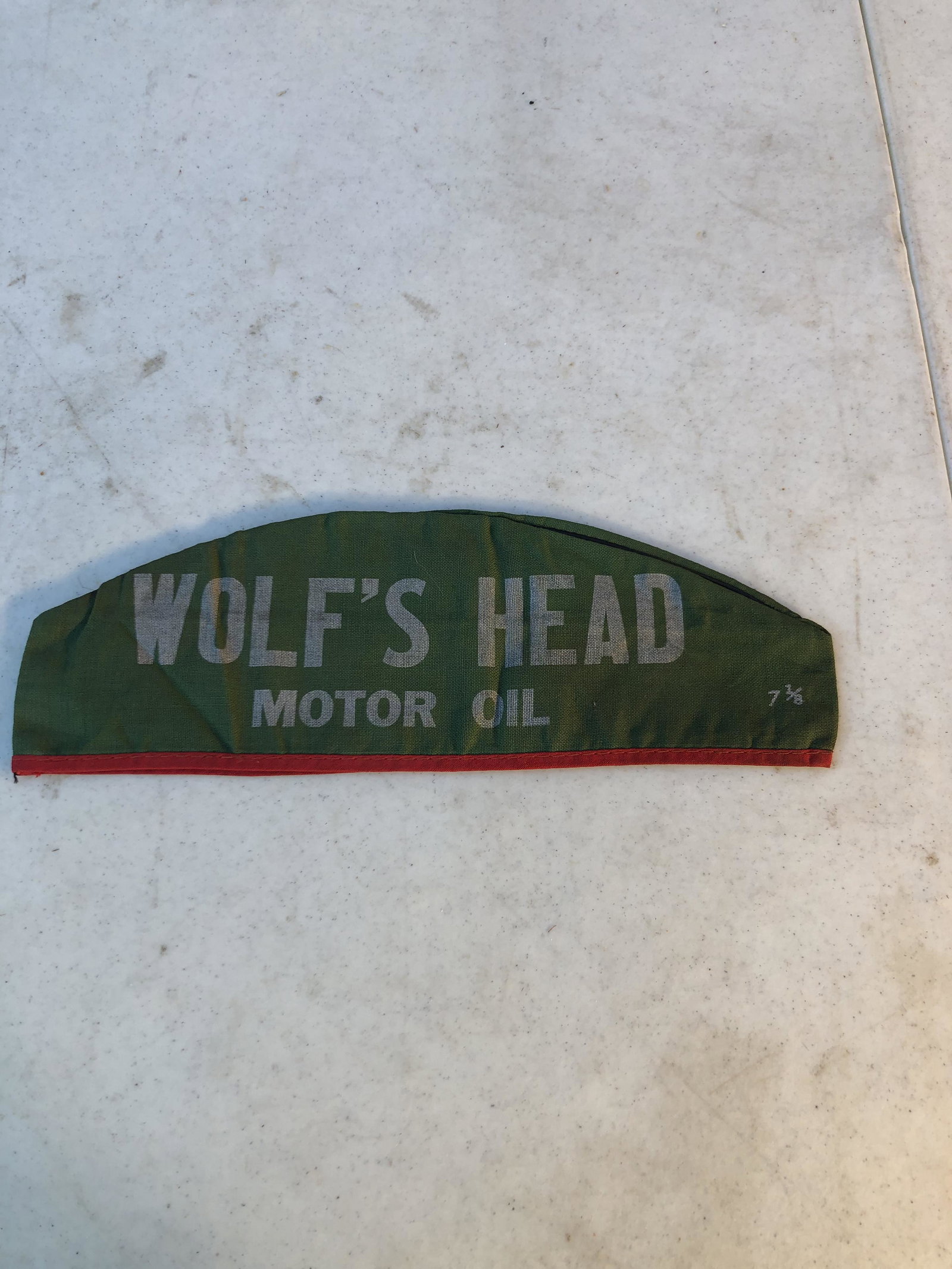 Wolf's Head: Original Wolf's Head service station hat GREEN IN COLOR