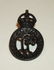 Black light-weight prong-backed cap badge of Palestine