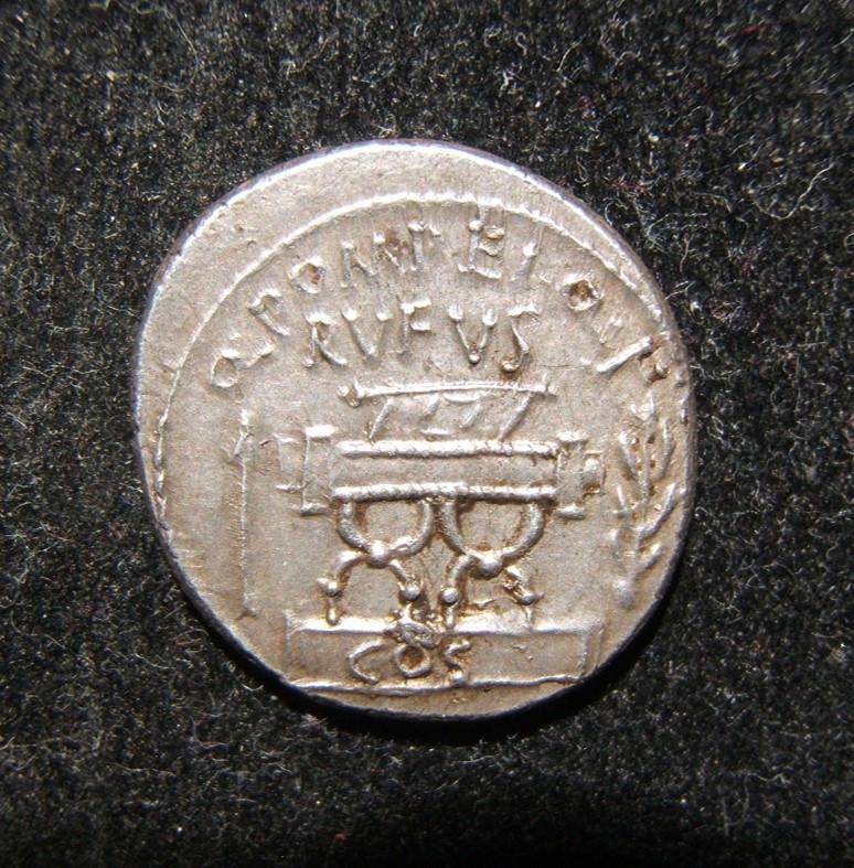 Roman Republic Pompeius Rufus ancient AR Denarius coin (1 of 2)