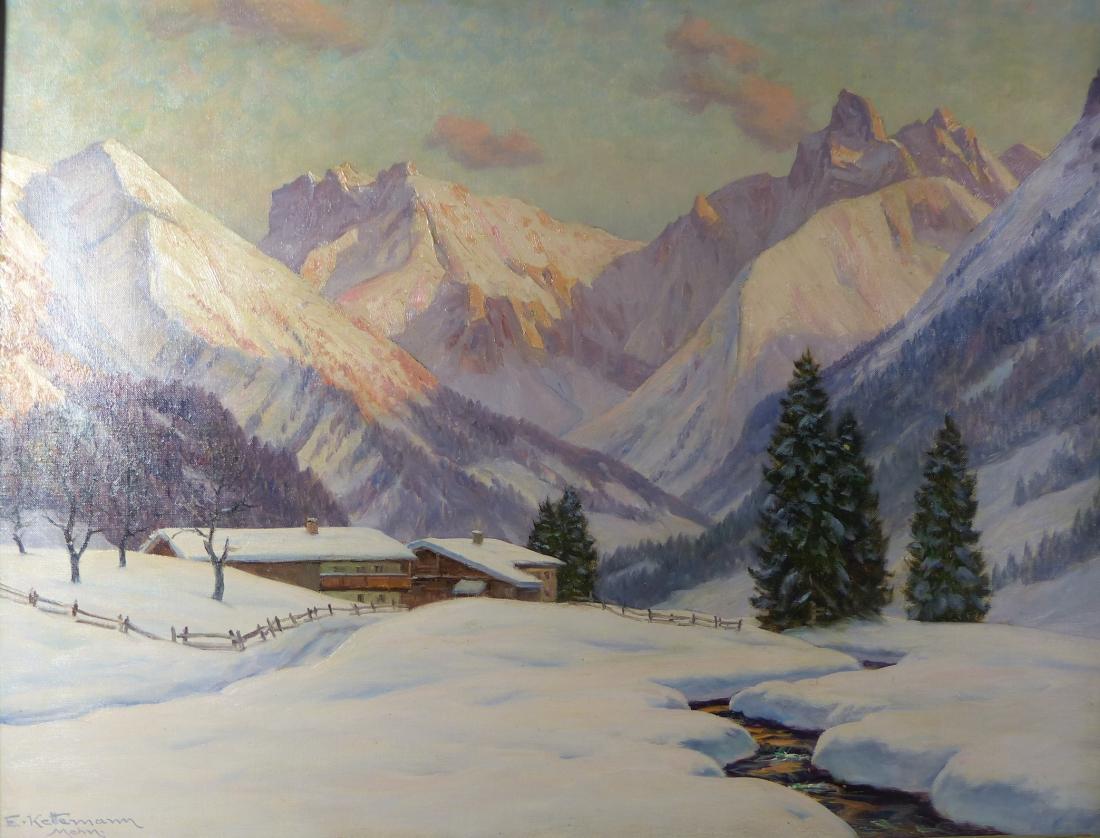 Kettemann, Erwin—Winterlandschaft mit verschneiten (1 of 2)