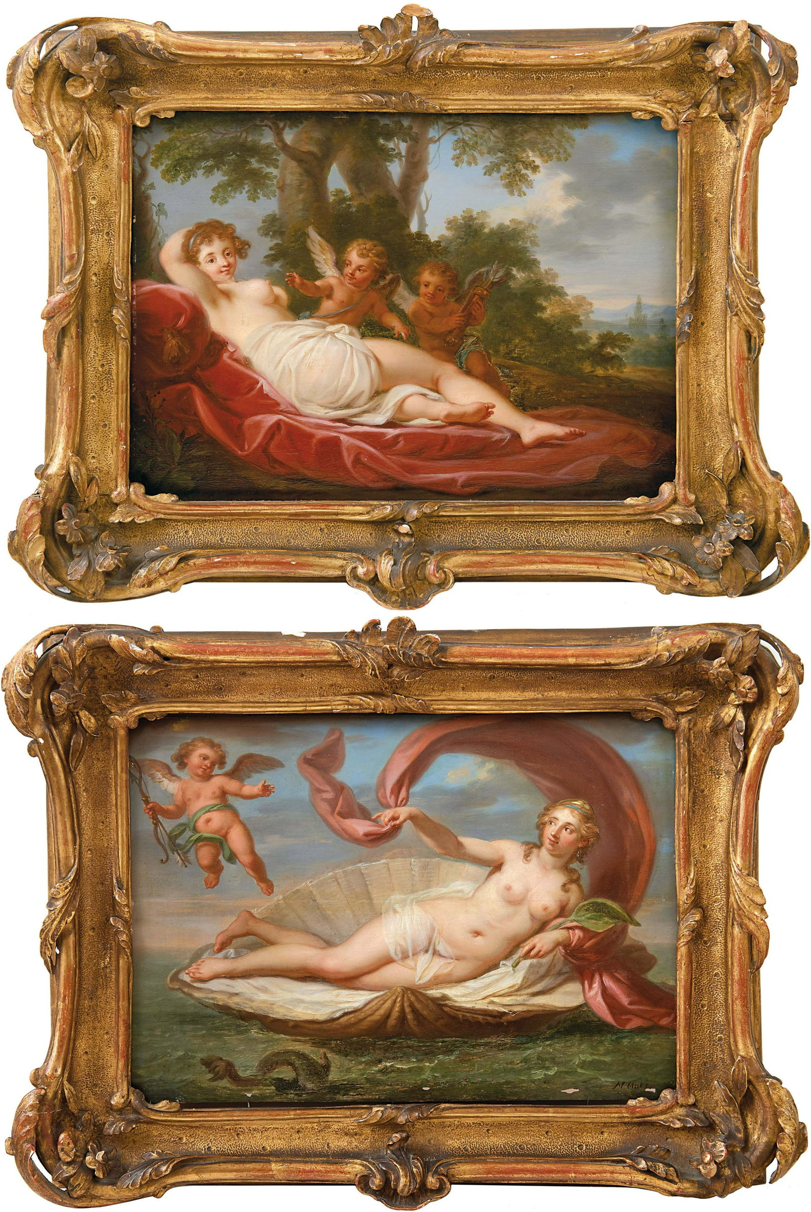 Callet, Antoine-FranÃ§ois â€” Pendants - Liegende Venus (1 of 2)