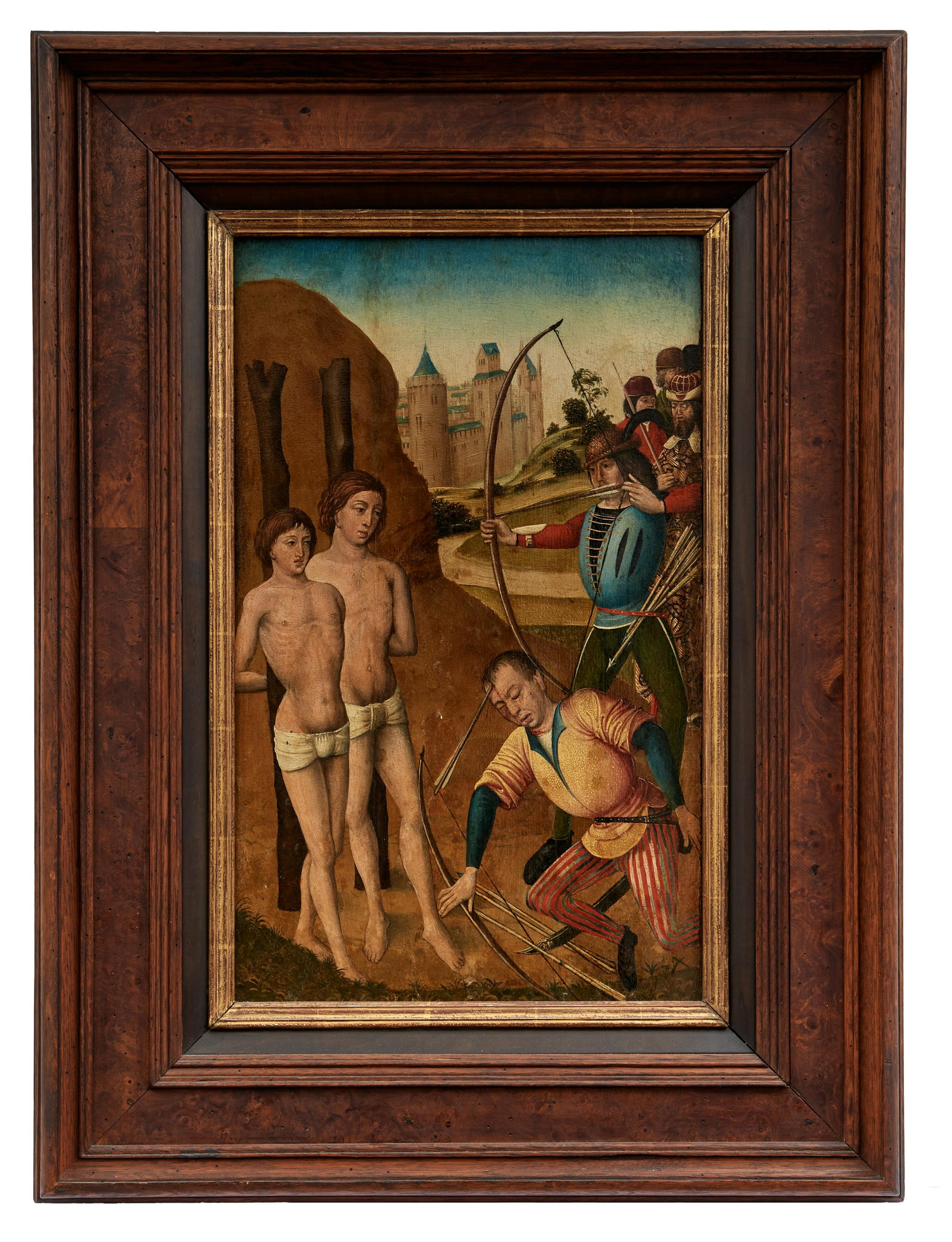 Gotisches Tafelbild mit Martyrium des Kosmas und (1 of 1)