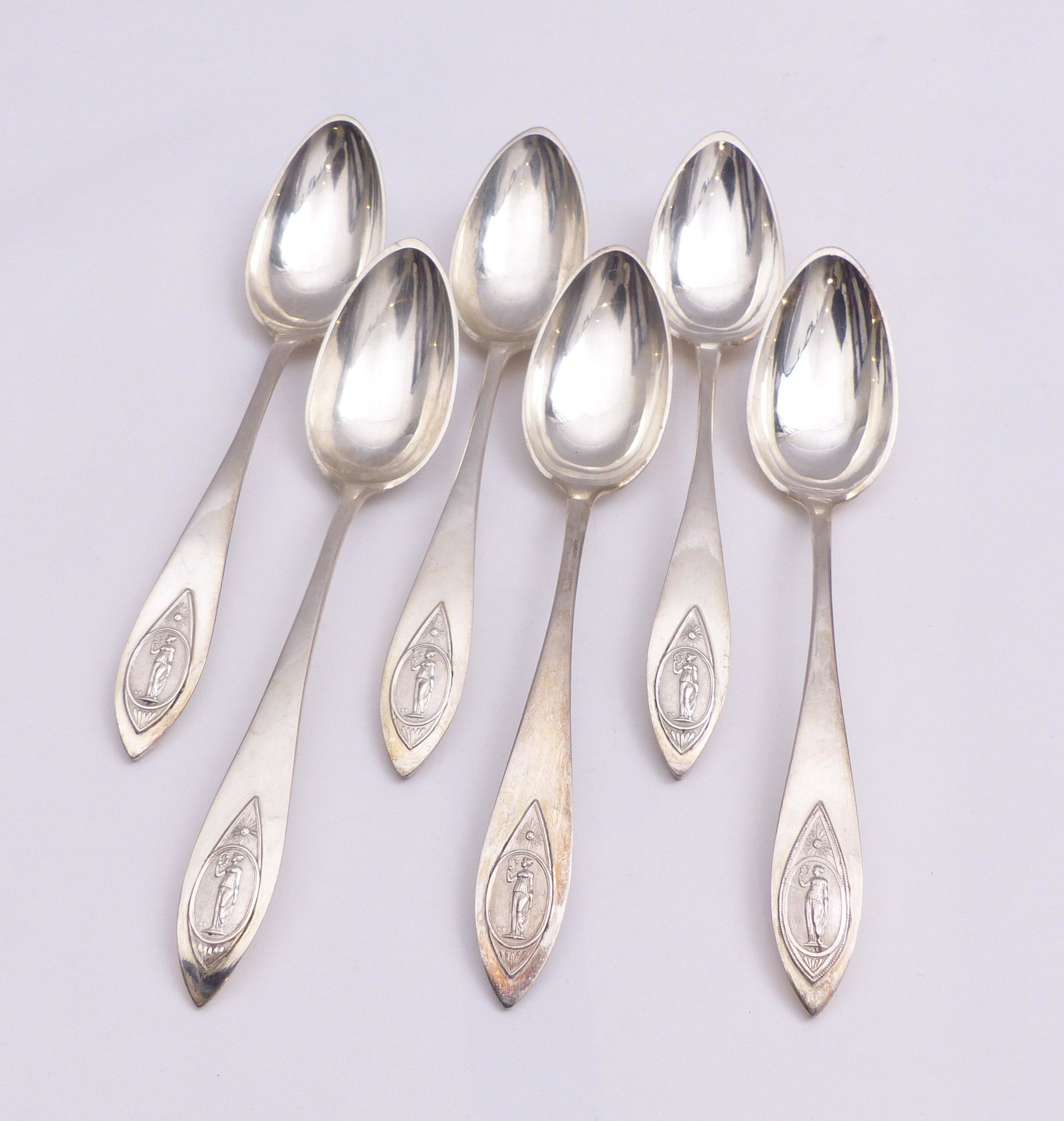 Sechs Biedermeier-Suppenloeffel : Nuernberg, um 1820/30 (1 of 2)