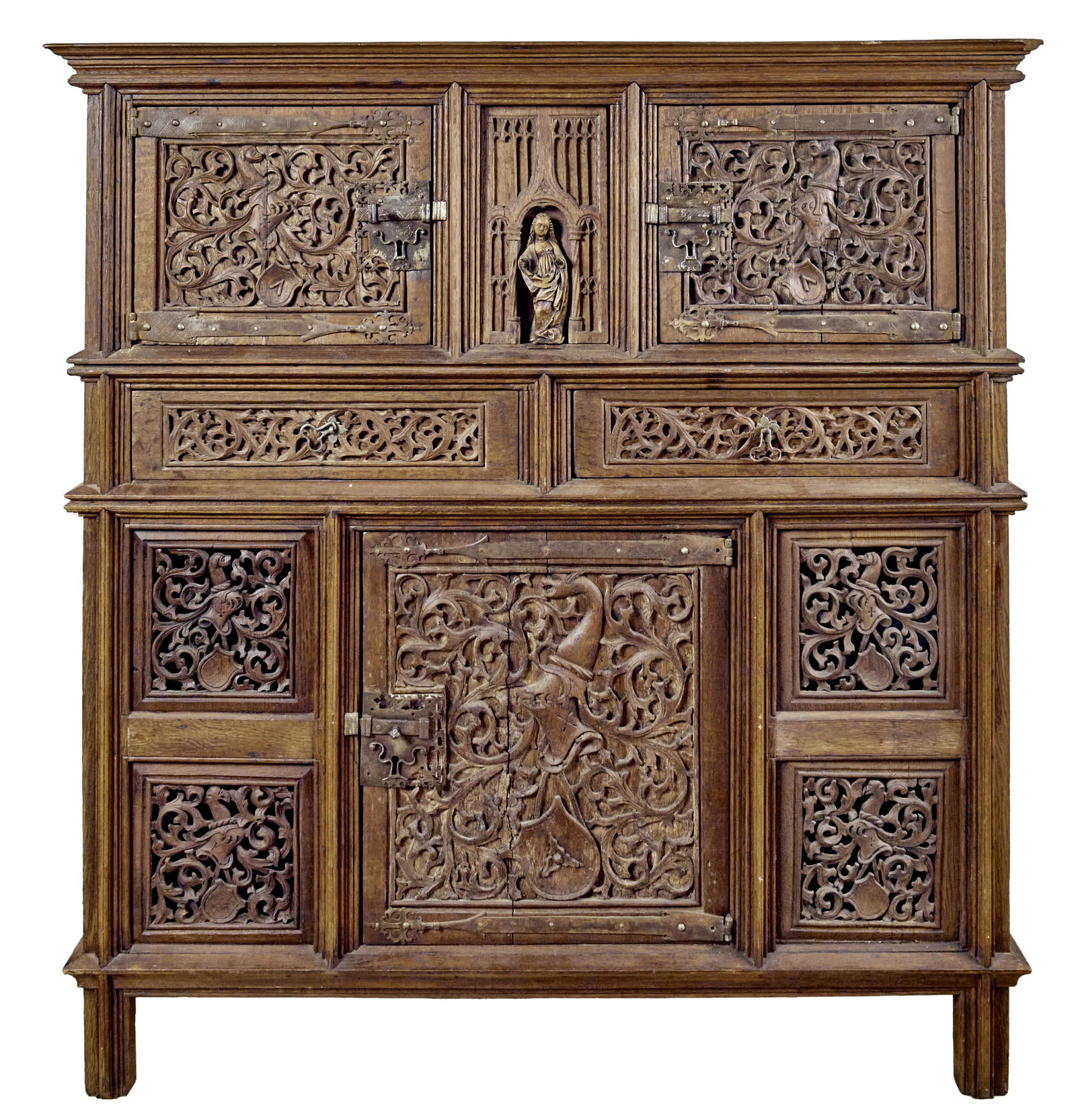 Spaetgotischer Stollenschrank, Norddeutschland od. Flandern, um 1500 und spaeter (1 of 1)