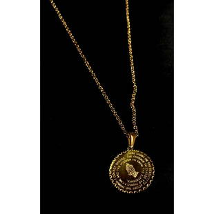Golden Necklace: Golden Serenity Prayer Pendant Necklace