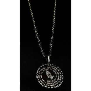 Silver Serenity Prayer Pendant Necklace.: Silver Serenity Prayer Pendant Necklace.