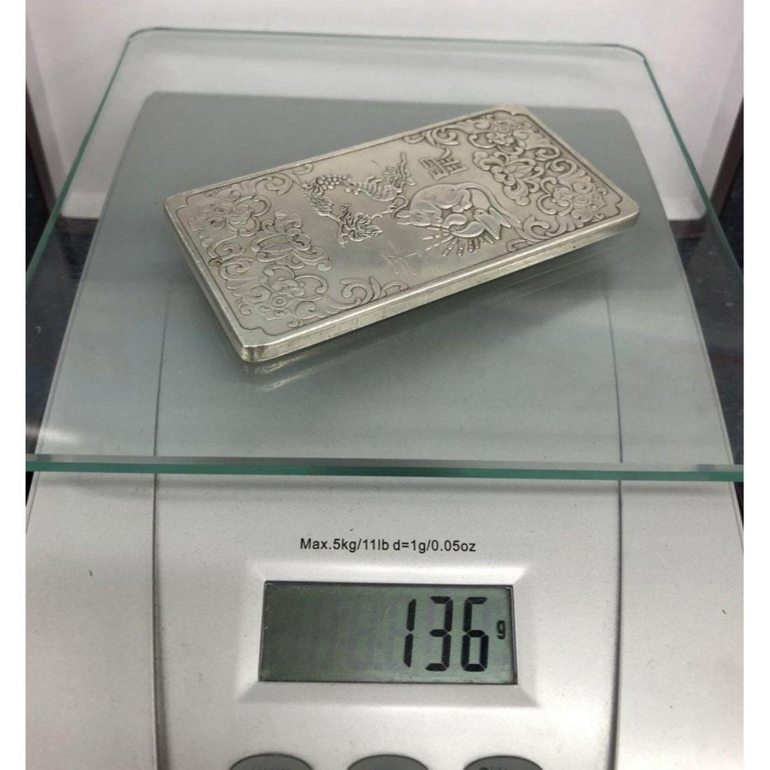 Asian Tibetan Silver Zodiac Bullion 136g: Asian Tibetan Silver Zodiac Bullion Weighing 136g Total. The Year Of The Rat Represents Wisdom In The Chinese Meaning. View Photos For Further Details. Scale not included.