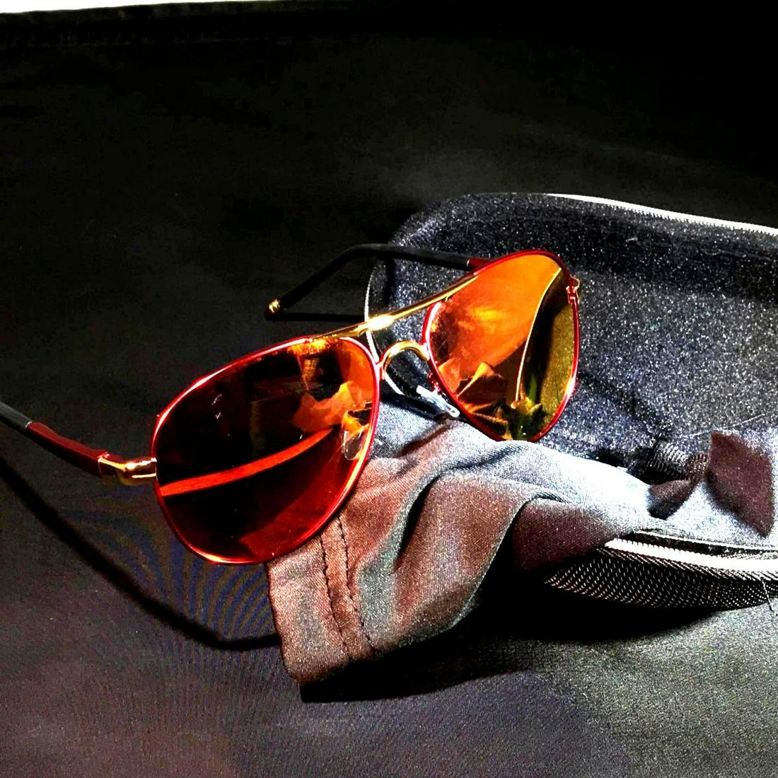 Super Cool Polarized UV 00 Sunglasses in Red Frame: Super Cool Polarized UV 00 Sunglasses in Red Frame w/Red Lens' Â