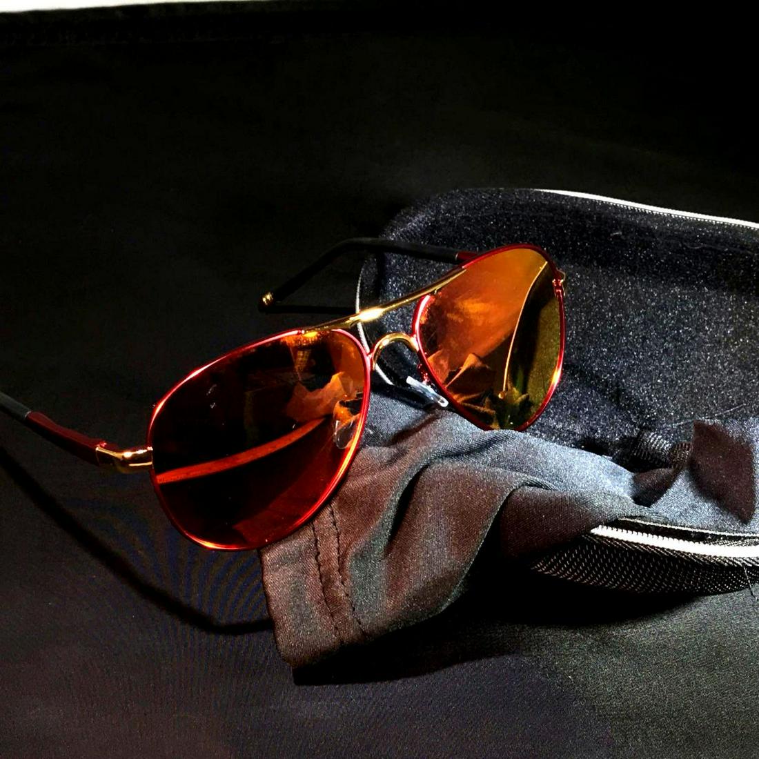 Super Cool Polarized UV 00 Sunglasses in Red Frame: Super Cool Polarized UV 00 Sunglasses in Red Frame w/Red Lens' Â