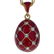 18 Crystals Red Enamel Brass Royal Inspired Egg Pendant