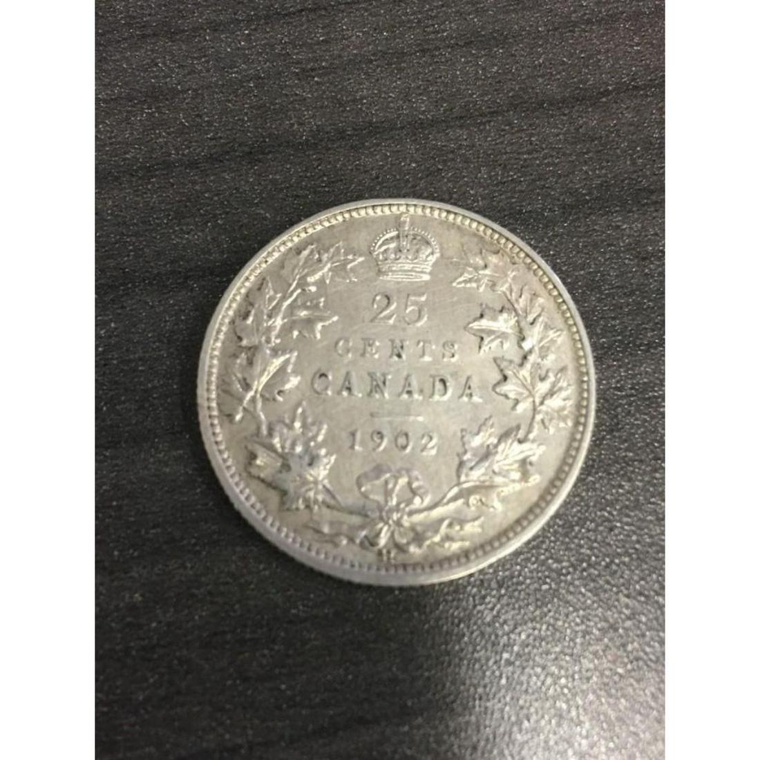 1902H AU-50 25 Cent Canadian Silver Coin *Rare*: 1902H AU-50 25 Cent Canadian Silver Coin *Rare*. An Excellent Addition To Any Collection. View Photos For Further Details.