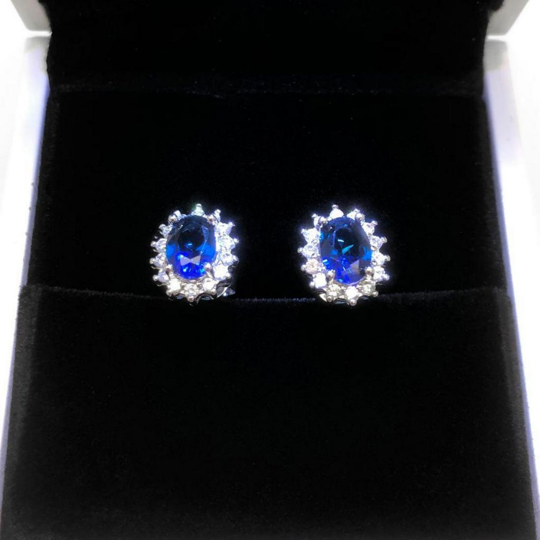 Lady Dianne Inspired Tanzanite Earrings Set With LED: Lady Dianne Inspired Tanzanite Earrings Set With LED Ring Box. View Photos For Further Details.
