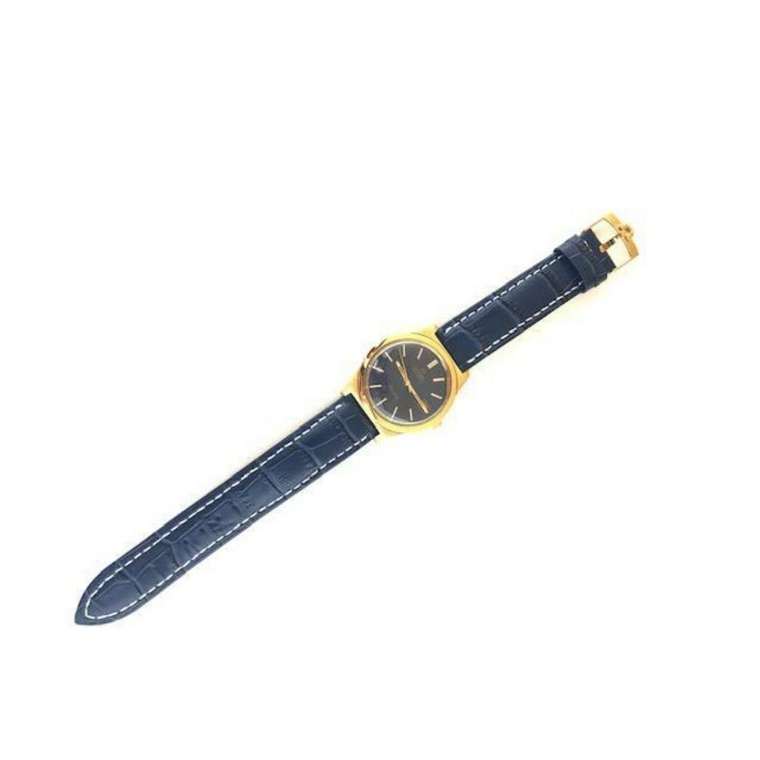 Authentic Omega Geneve Date Blue Dial Gold Plated