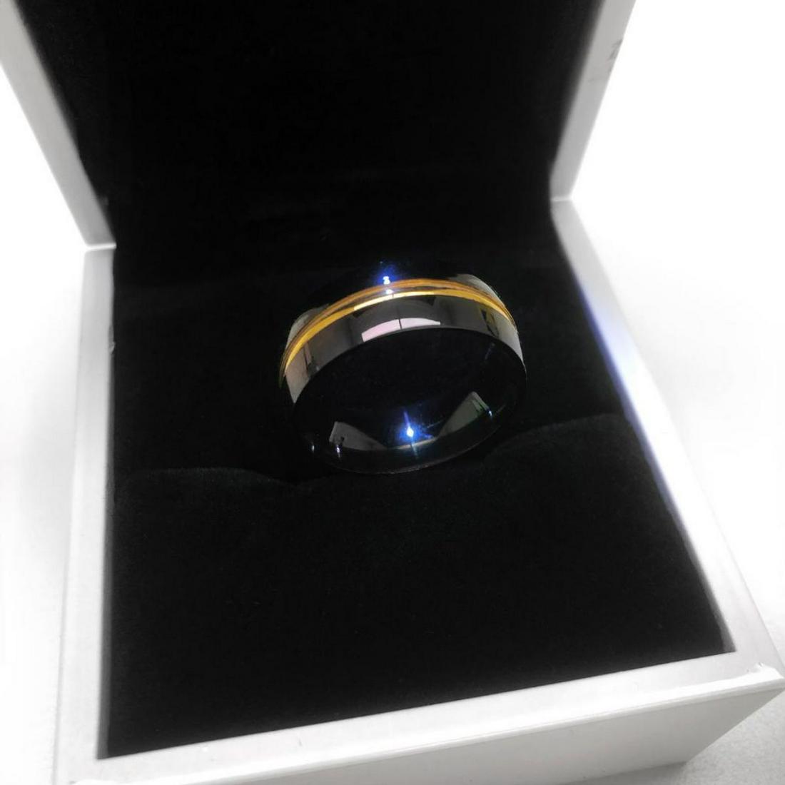 Ladies Titanium Black And Gold Engagement Ring: Ladies Titanium Black & Gold Engagement Ring, Brand New, Size 8. See Photos For Further Inspection.