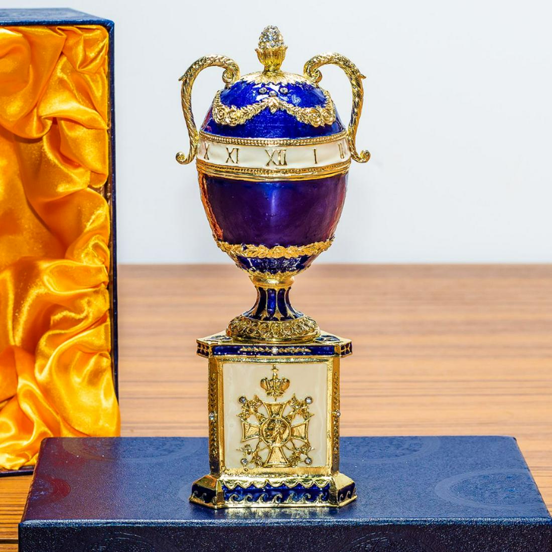 1895 Blue Serpent Clock Royal Russian Egg 7 (1 of 4)