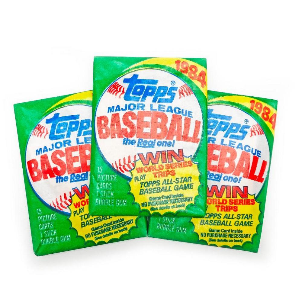 3 Vintage Topps 1984 Unopened Baseball Card Packs (1 of 3)
