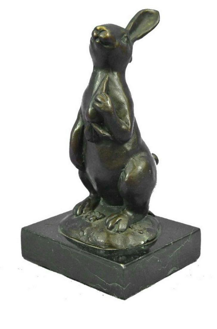 Signed Original Milo European Bronze Bunny W/ Carrot (1 of 4)