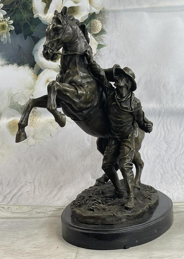 Bronze Statue Man w/Horse '' Marly Horse'' LARGE (1 of 3)