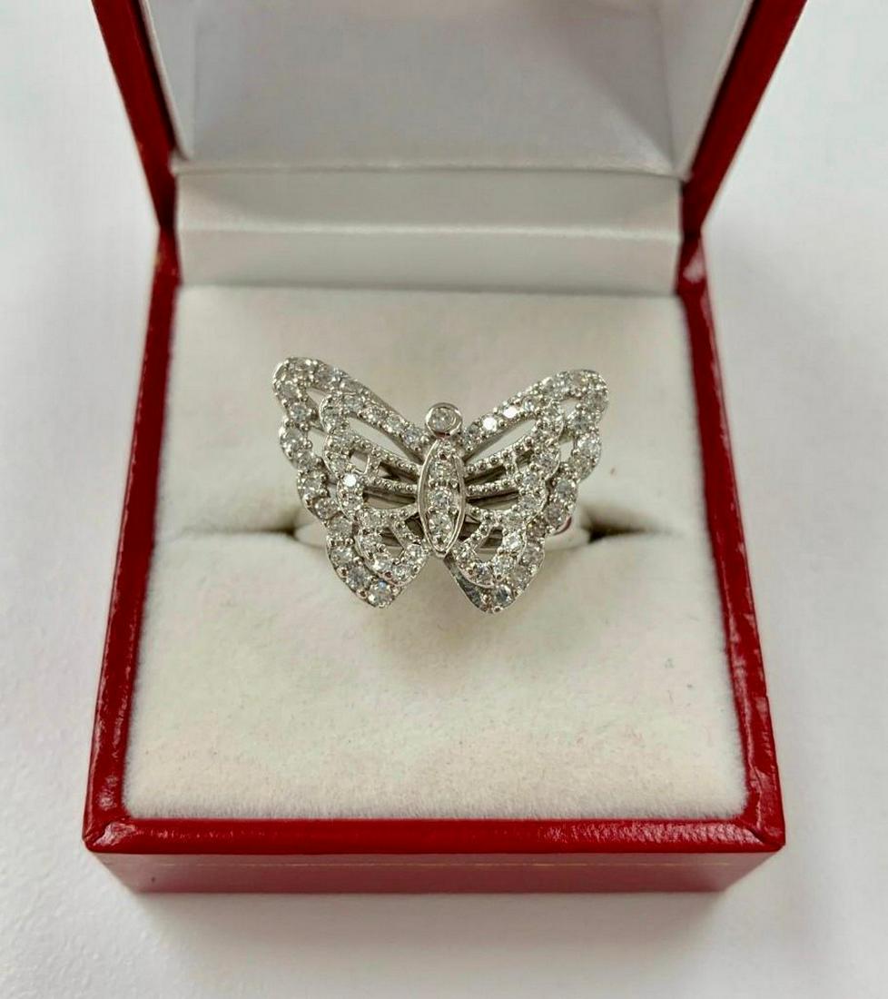 Ladies Simulated Cluster Diamond Butterfly Ring with (1 of 3)