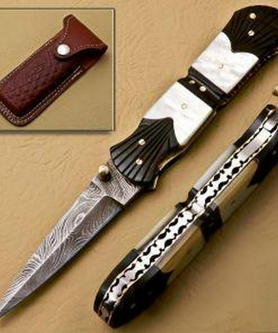 Silent Justice Folding Damascus Knife (1 of 1)