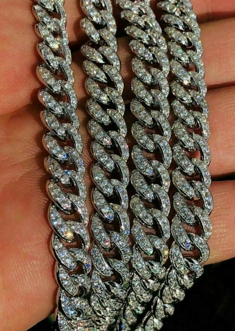 9mm Unisex Cuban Link Chain Solid 925 Sterling Silver w (1 of 3)