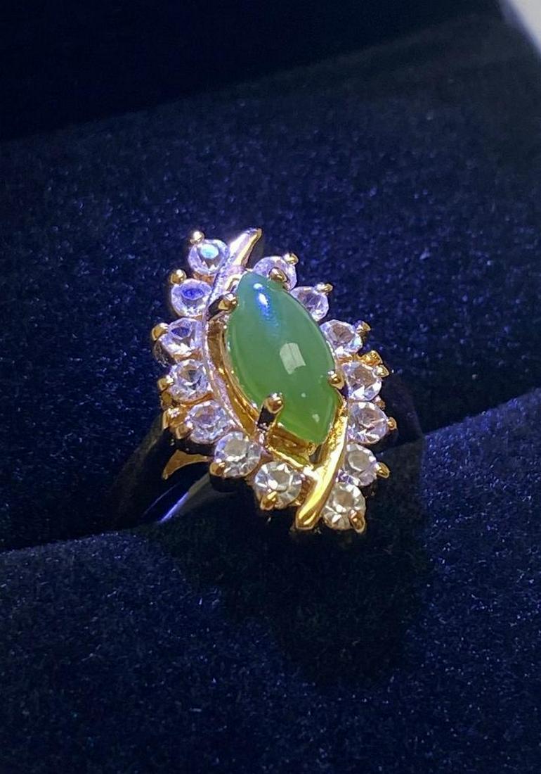 Designer Green Jade Centerstone & Swarovski Crystal (1 of 2)