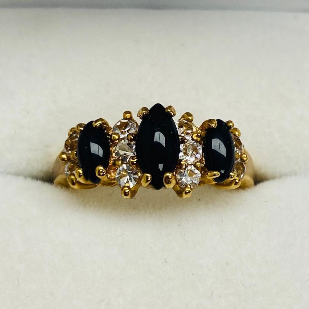 Designer Triple Set Polished Onyx & Swarovski Crystal (1 of 2)