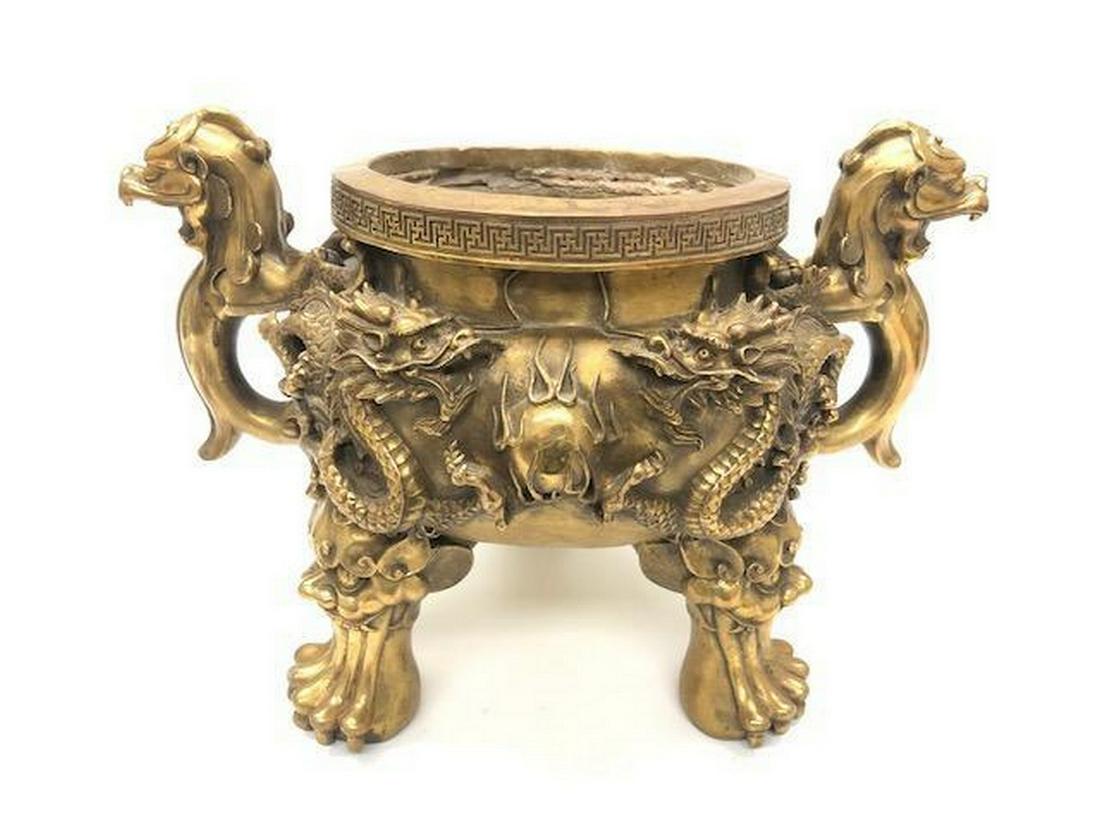 Large Two-Handled Foo Dog & Dragon Decorated Lion (1 of 5)